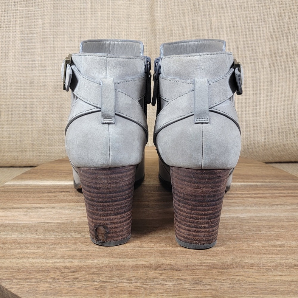 Cole Haan Harrington Grand Ankle Boots Gray Leather Booties Block Heel Women's 8 - Picture 5 of 10